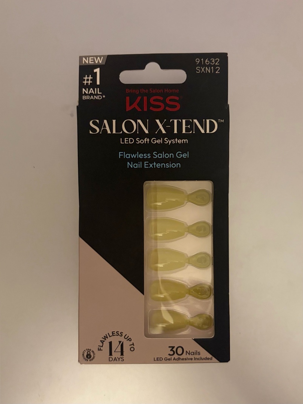 New in Box/Kiss Salon X-Tend LED Soft Gel Nail Extensions - Pale Green